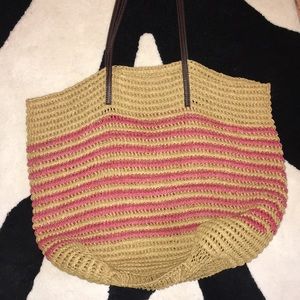 Jcrew straw beach bag
